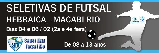 Equipe Hebraica-Macabi Rio convoca para seletivas de Futsal