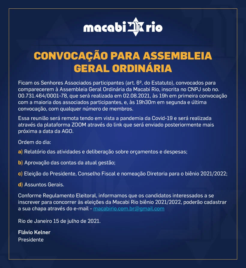 Convocação para Assembleia Geral Ordinária