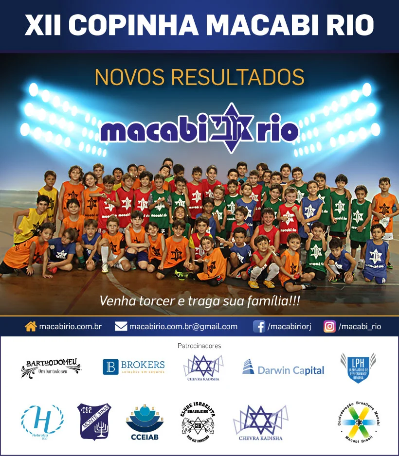 XII COPA MACABI RIO – Tabela Jogos Finais